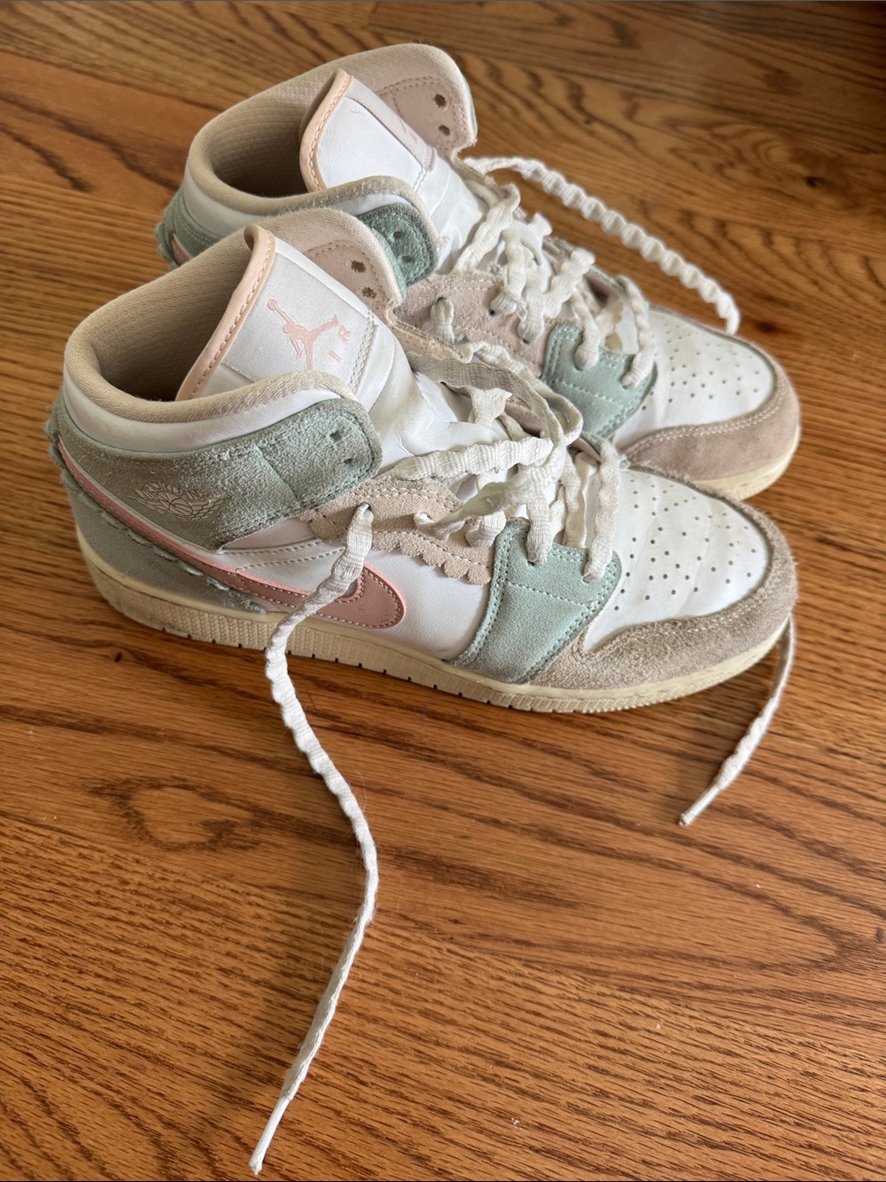 Nike Kids Sneakers White, Sage Green & Pink
